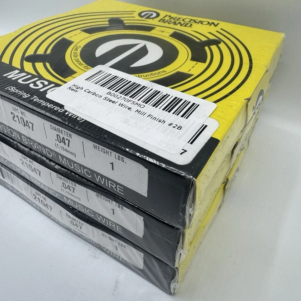 Lot of 3 SEALED Precision Brand 21047 Music Wire .047 Spring Tempered 1 lb Each